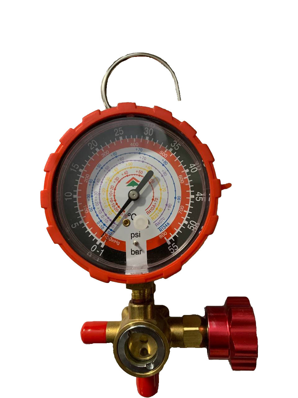 7099428345_kollektor-zapravochnyj-1-ventilnyj Коллектор заправочный 1-вентильный HongSen HS-473AH-60 R-410A, R-22, R-134a, R-407C, 120 см, высокое давление