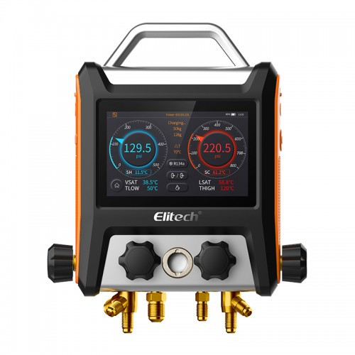 7196833374_kollektor-tsifrovoj-elitech Коллектор цифровой Elitech MS-4000 манометрический Smart Bluetooth (сенсорный, 4-х вентильный)