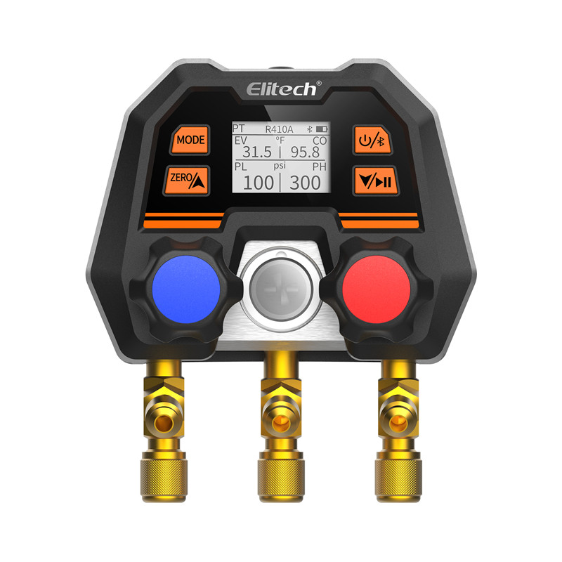7196993767_kollektor-tsifrovoj-elitech Коллектор цифровой Elitech MS-100 манометрический Bluetooth (компактный)